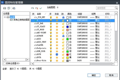 中望CAD中图层特性管理器