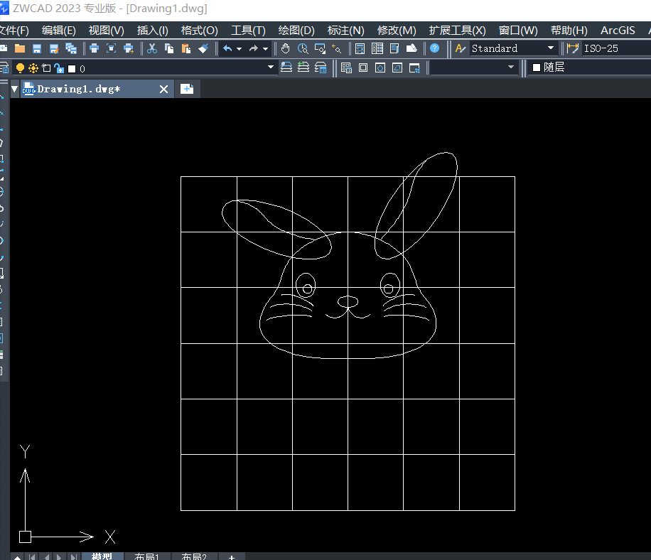 CAD怎样画一个兔子