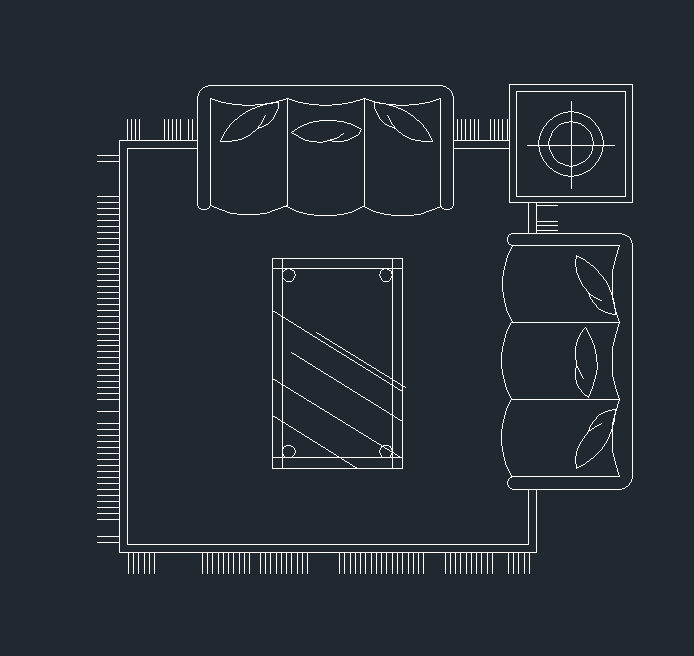CAD绘制客厅平面图