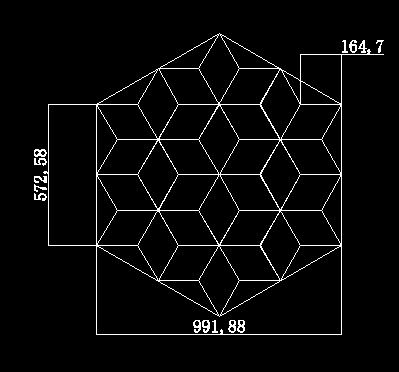 CAD正六边形中怎样画很多的菱形？