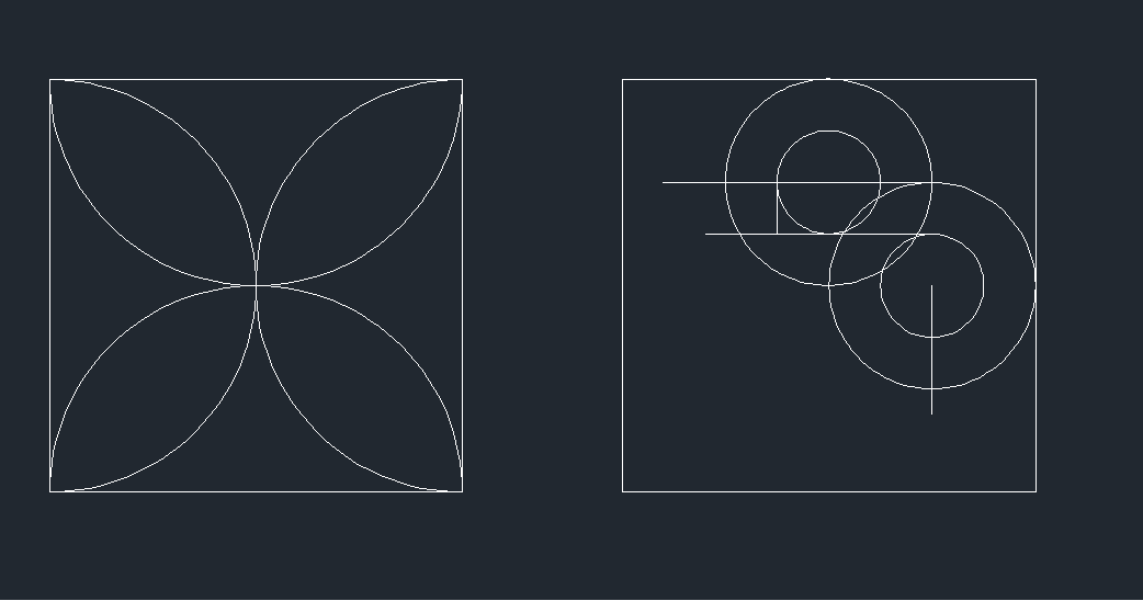 CAD绘制方形拼花图案