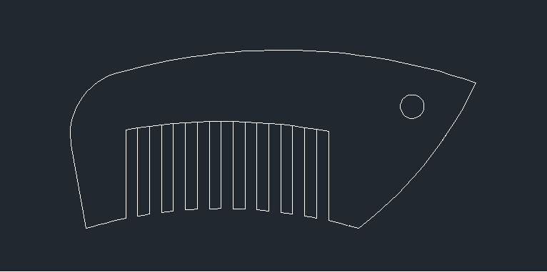 CAD绘制平面梳子