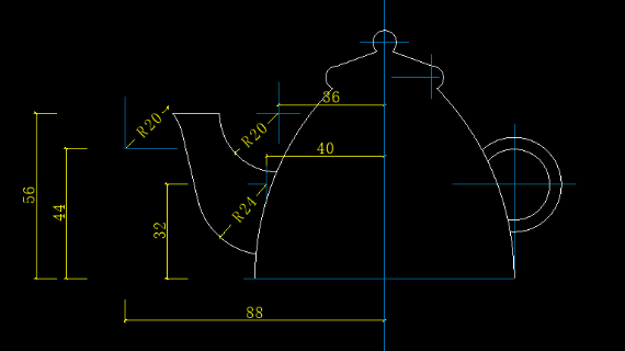 如何用CAD绘制茶壶