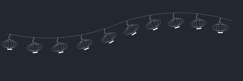 如何用CAD绘制灯笼串
