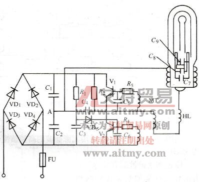 高频镇流器的LC耦合串联谐振型基本电路
