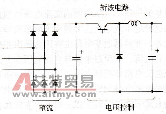 变频器带斩波器的二极管整流电路