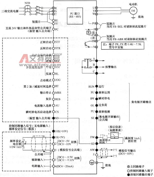 三菱FR-A540型变频器总接线图