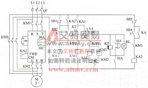 变频器的手动控制工频-变频切换电路