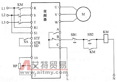 电动机的开关控制式正转控制电路