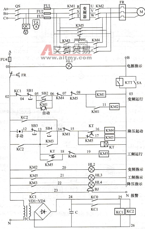 JB-BP低压系列变频器具有自耦变压器恒压供水控制