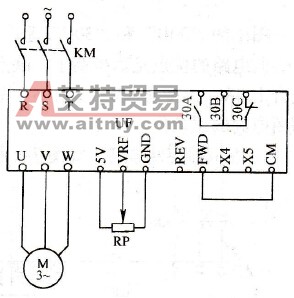 变频调速正转运行的控制电路