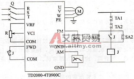 铸铁机变频器控制原理图