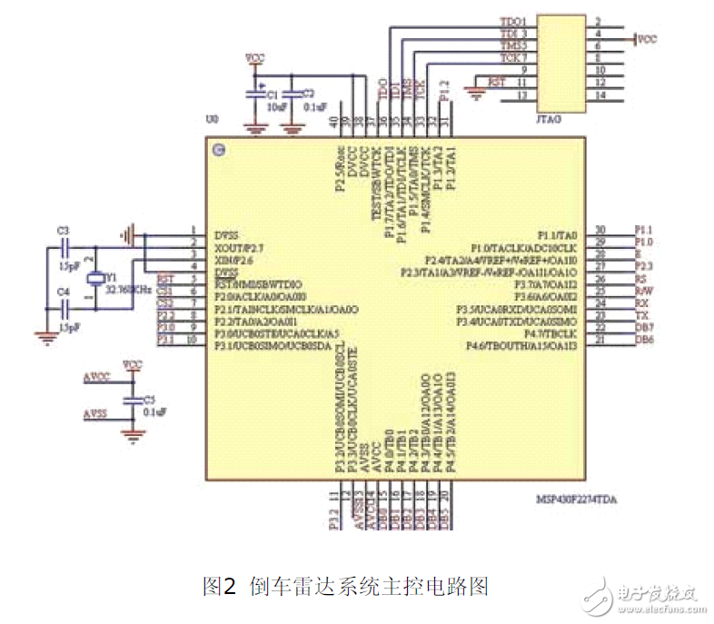 采用MSP430F2274单片机设计的倒车雷达电路