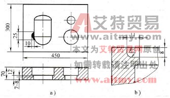 凹模修复部位及堆焊坡口