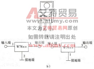 W78和W79系列稳压器的外形及电路符号