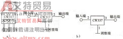 可调式三端稳压器的外形及电路符号