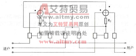 三相无功电度表具有60°相角差的二元件正弦表的接线