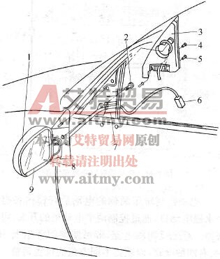桑塔纳2000电动外后视镜的检修