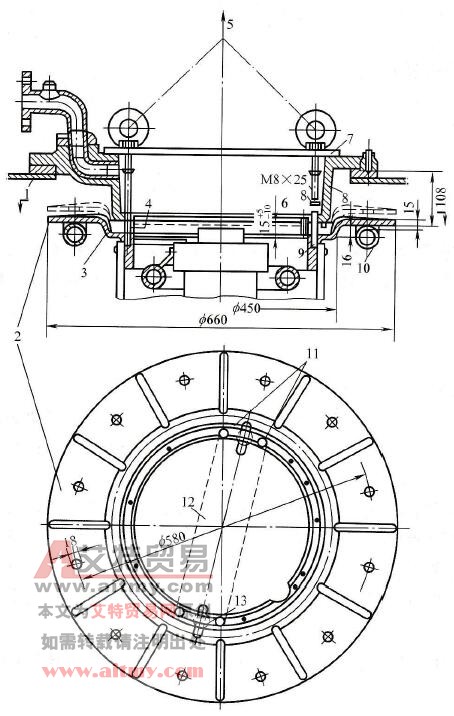 钟罩型油箱连箱盖式的典型结构