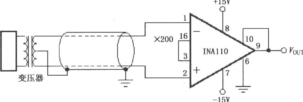 INA110变压器耦合放大电路