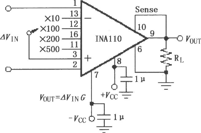 INA110基本连接电路