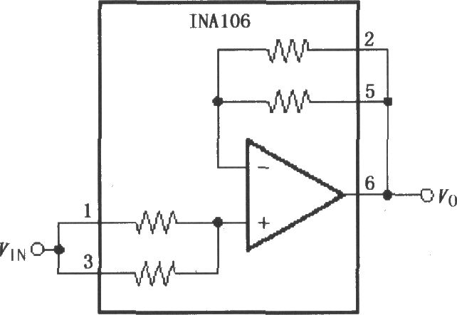 增益为11的精密缓冲电路(INA106)