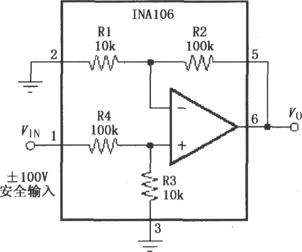 具有输入保护的电压跟随器(INA106)