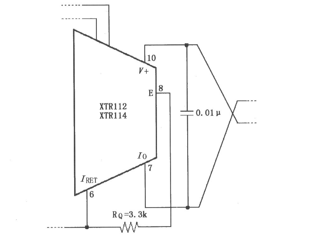XTR112/114不用外部晶体管的电路