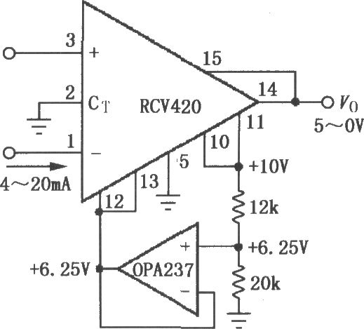 RCV420与TXR105构成完整的4～20mA环路