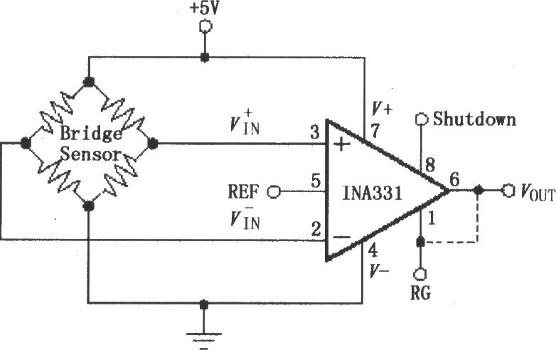 由INA331／332构成的电阻电桥传感放大器