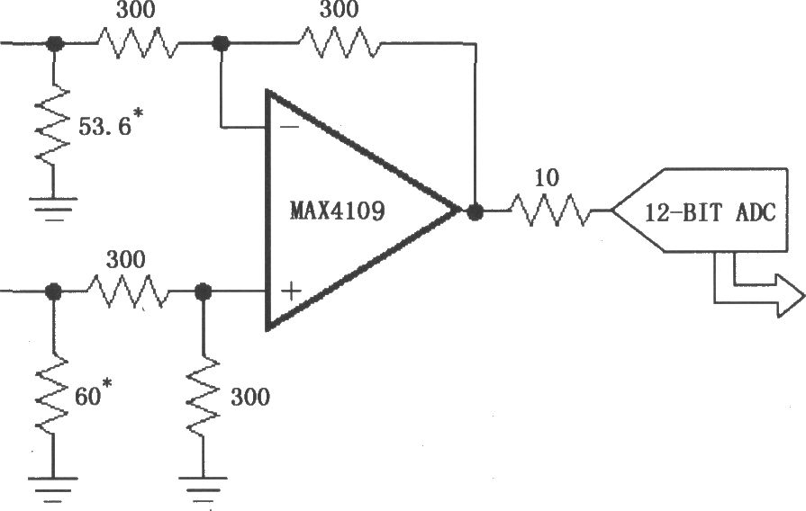 由MAX4109构成的同相增益放大电路