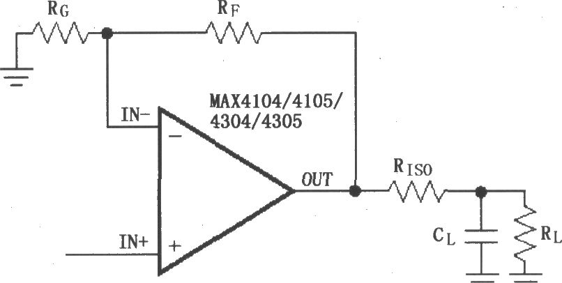 由MAX4104／4105／4304／4305构成的驱动电容性负载电