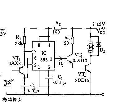 555自动雨刷控制器电路