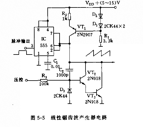 555线性锯齿波产生器电路