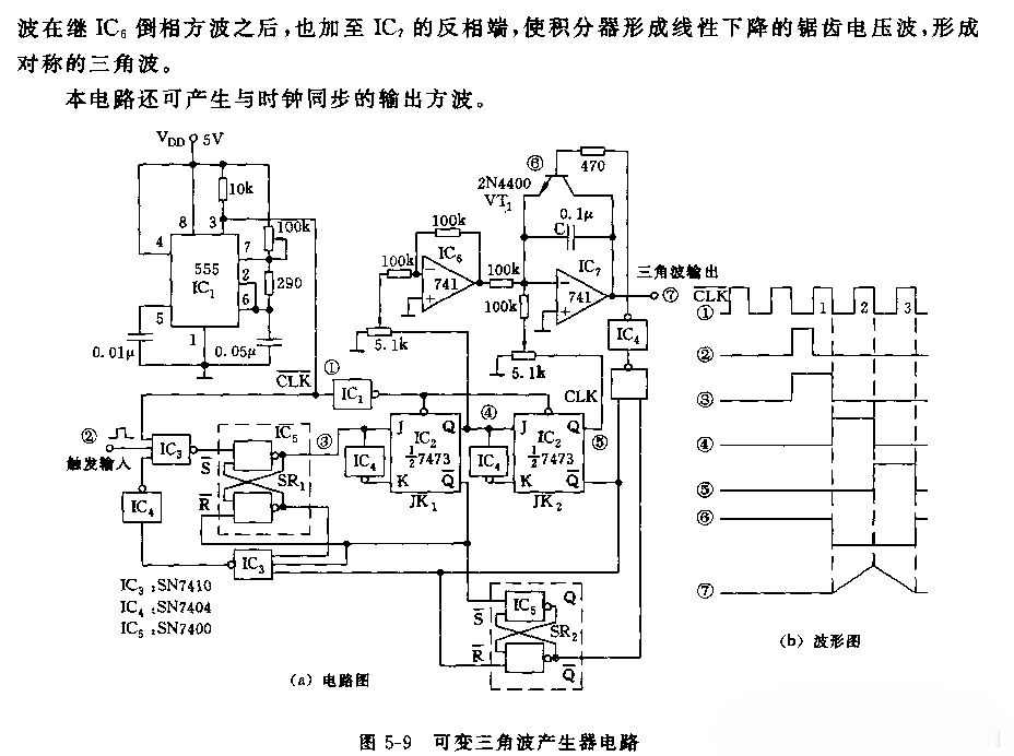 555可变三角波产生器电路