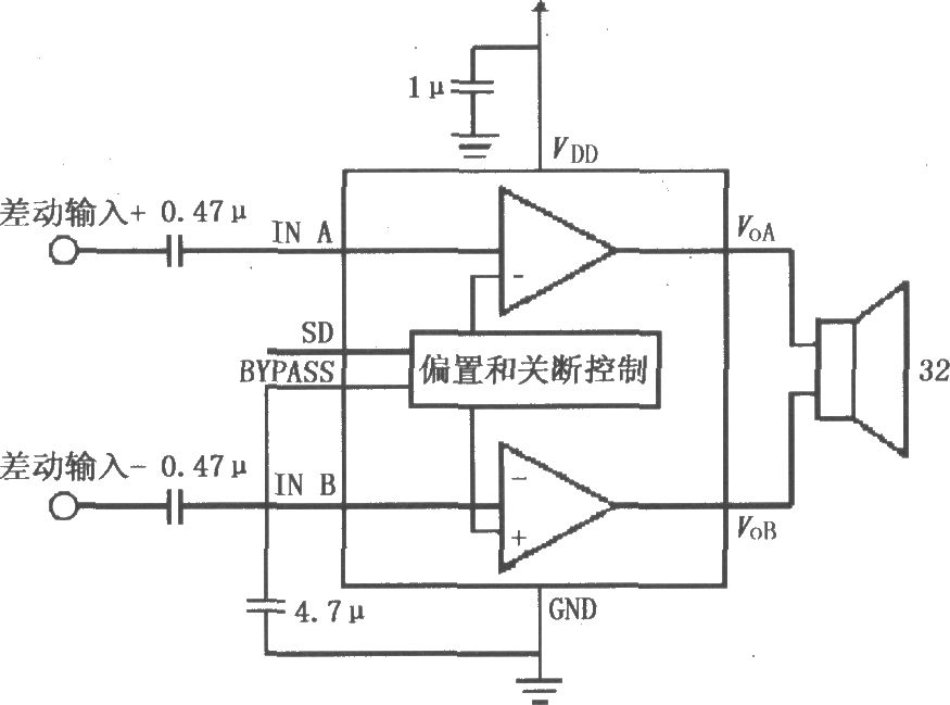 LM4915用于双声道的放大电路