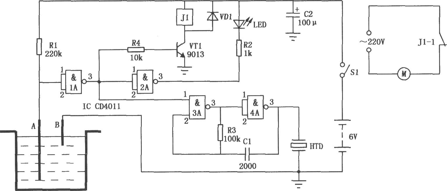水满报警电路(CD4011)