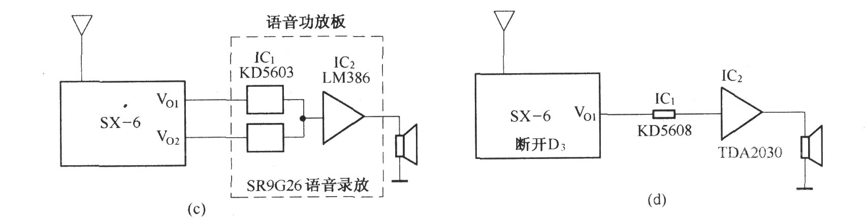 SX-6型人体感应开关应用电路