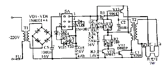 HQ-001应急灯电路图