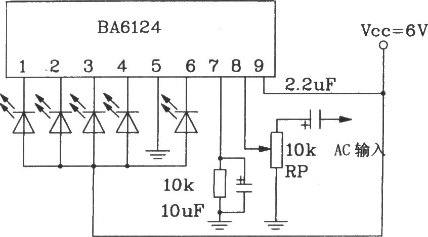 BL6124五位LED电平表驱动集成电路基本