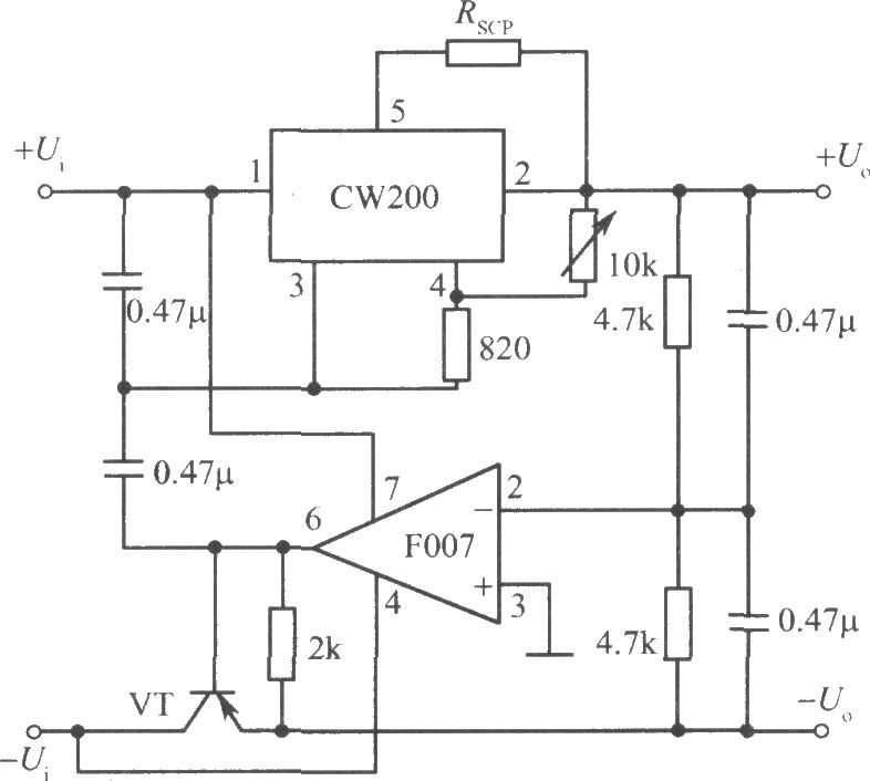CW200构成的跟踪式集成稳压电源