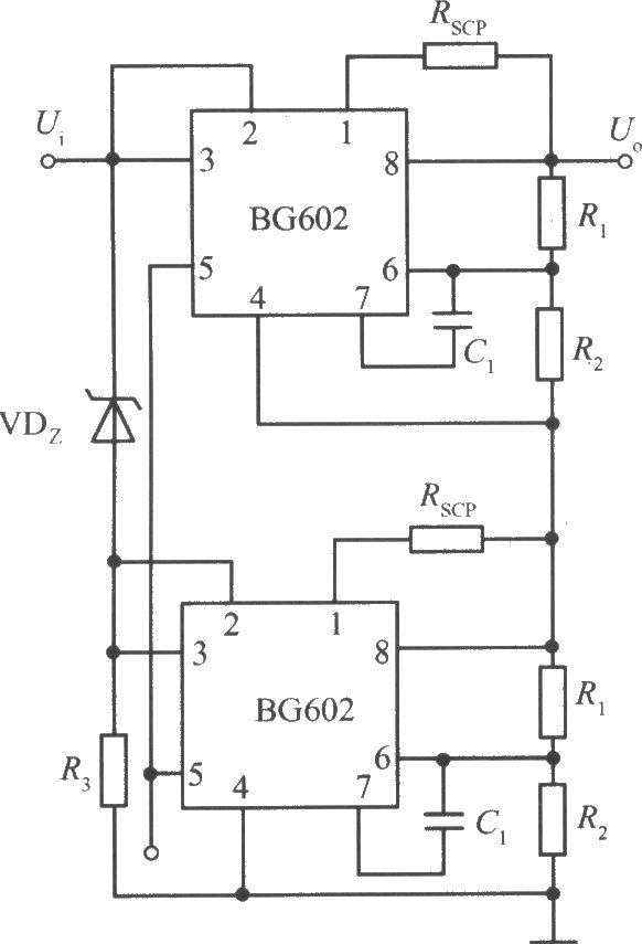 两个BG602输出电压叠加的集成稳压电源