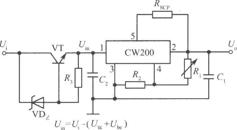 高输入电压集成稳压电源电路之三(CW200)