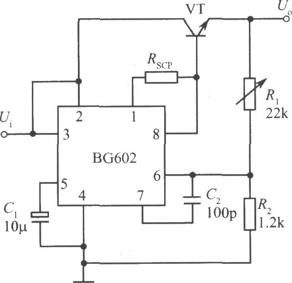 用NPN型功率晶体管扩流的BG602集成稳压电源