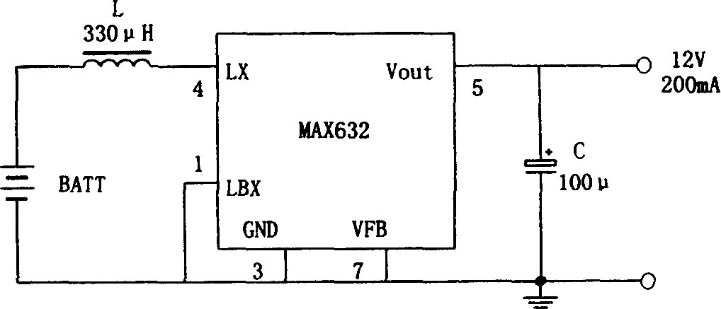 用MAX632组成的高效升压稳压电源