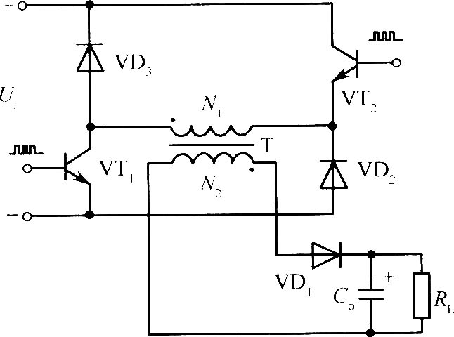 两组晶体管、二极管钳位的反激式开关电源