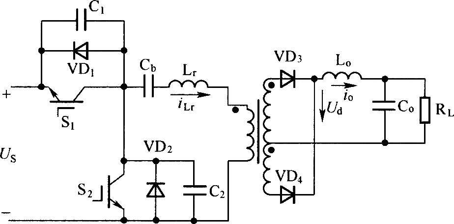 半桥不对称PWM控制变换器主电路图
