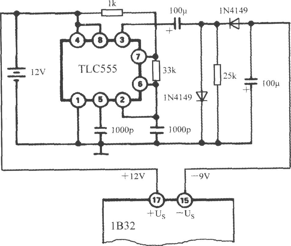 4利用TLC555产生负电源的电路(桥式传感