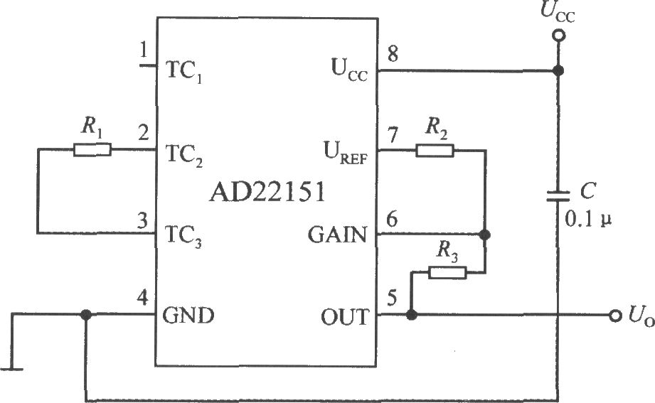 <b>由线性输出的集成磁场传感器AD22151构成的双极性</b>
