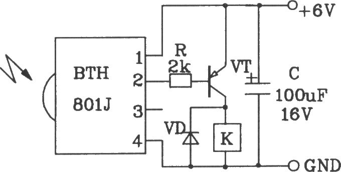 由BTH-801F/801J红外遥控发射、接收模块构成的发射、接收电路